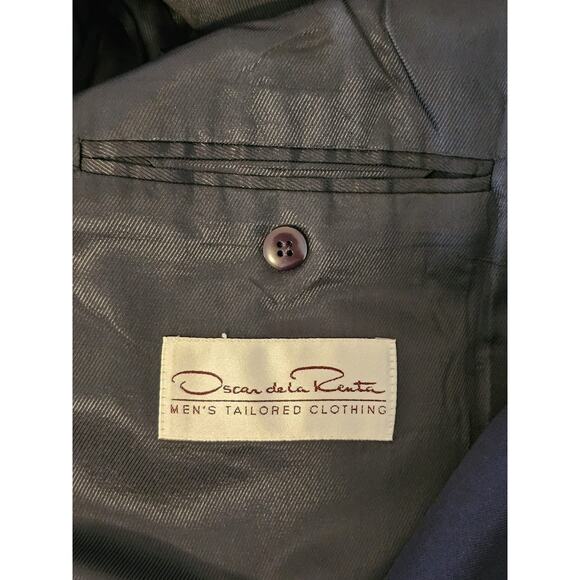 Oscar de la Renta Men's 42L Royal Blue Wool Blazer Sport Coat 2 Button - Picture 5 of 7